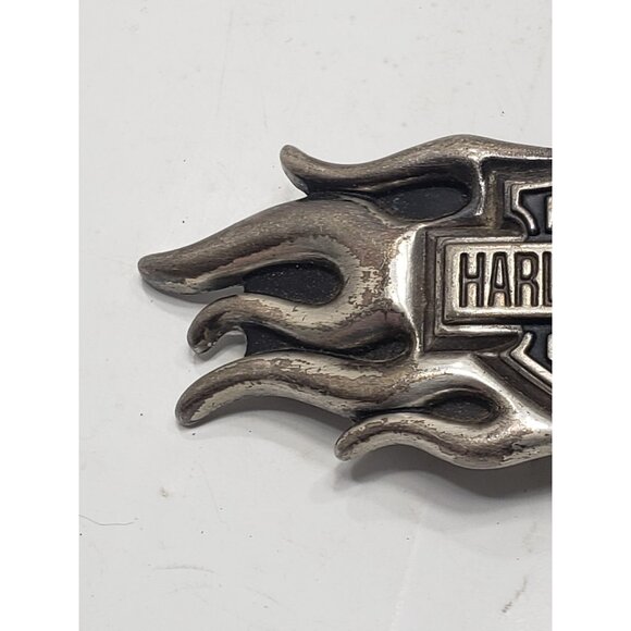 Vintage 2004 Harley Davidson Bar & Shield Flame Silver-Tone Belt Buck 99555-D4V - Picture 2 of 9